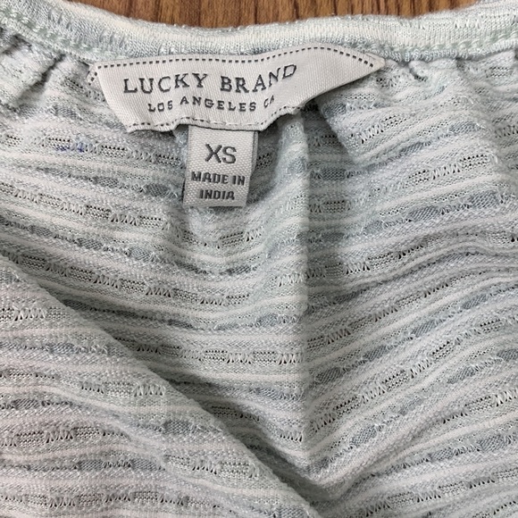 Lucky Brand babydoll baby blue embroidered boho top XS - Picture 2 of 10